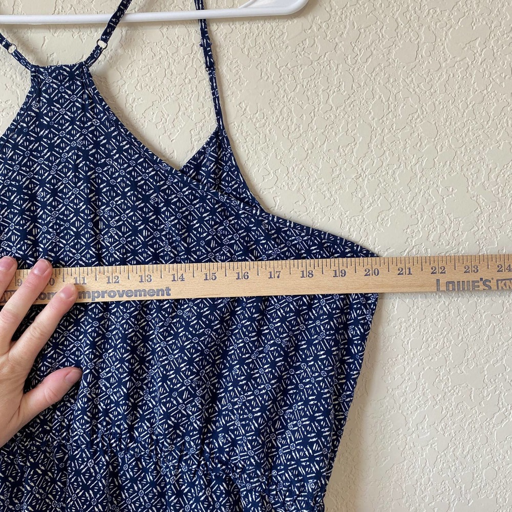 Patagonia Midi Sundress Women's Size XL Blue Patterned Tank Adjustable Straps - Picture 7 of 10